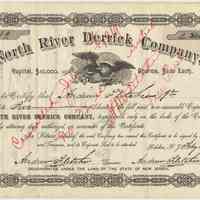 Stock certificate: North River Derrick Company issued to Andrew Fletcher, Jr. for 2 shares at $100 per share, Hoboken, dated February 16, 1898.