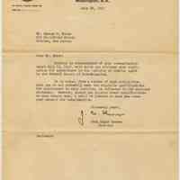 Letter from J. E. Hoover, Director, FBI, to George R. Maier, 833 Bloomfield St., Hoboken, July 28, 1947.