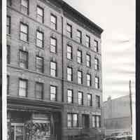 B&W photo of mixed-use apartment building at 839 Willow Avenue, Hoboken.