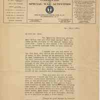 TLS from Edward Arnold, National Catholic War Council to John Ryan, Hoboken, Dec. 24, 1919, re monies related to Admiral Benson Service Club.