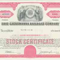          Stock certificate: Erie-Lackawanna Railroad Co., red, for 100 shares common stock, dated April 7, 1964. picture number 3
   