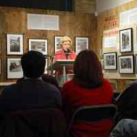 Digital images, 3, of lecture by Helen Manogue at exhibition, From Another Time: Hoboken in the 1970s, HHM, Feb. 11, 2007.