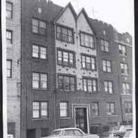 B&W photo of apartment building at 115 Van Wagenen Avenue, Jersey City.