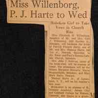 Newspaper article: Engagement of Willemborg and Harte, n.d.