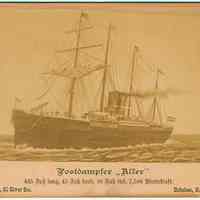 Souvenir advertising card for the Hamburg-America Line