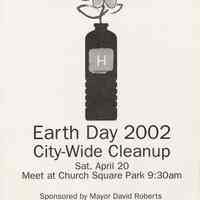 Handbill: Earth Day 2002. City-Wide Cleanup. Sat. April 20.