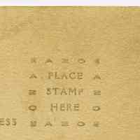          detail reverse photo postcard 1: stamp block (typical of this group)
   
