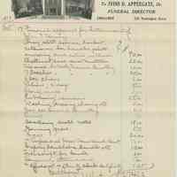 Bill, dated Nov. 7, 1913, from Ivins D. Applegate, Funeral Director to Mrs. Annie Henry for the funeral of John F. Henry.