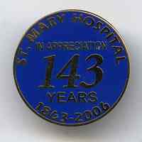 Pin: St. Mary Hospital in Appreciation. 143 Years. 1863-2006.