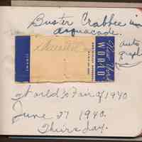          leaf with Buster Crabbe autograph
   