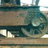 Digital image of color photo of the interior of the former Hudson & Manhattan Rail Road powerhouse, Jersey City, March, 2000.