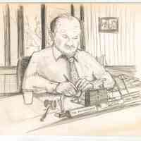 Illustration of Hoboken Mayor, Tom Vezzetti, circa 1986