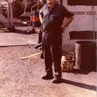 Digital scan of color photo of Bethlehem Steel Hoboken Shipyard, Hoboken, no date, circa 1970-1980.