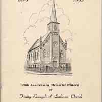 Booklet: Seventy-fifth Anniversary Memorial History of Trinity Evangelical Lutheran Church, Hoboken, 1965.