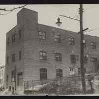 B&W photo of industrial building at unknown location in New Jersey.