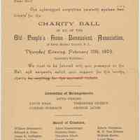          Doc 2, front: Invitation to Charity Ball, Feb. 12, 1903
   