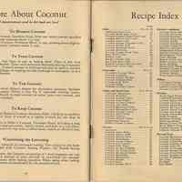          pp 38-[39]: More About Coconut; Recipe Index
   