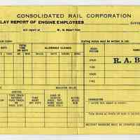          enclosure 4: Conrail Time Return & Delay Report, front
   