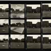 B+W negative contact sheet of images of Hoboken taken by John Conn. no date, [1976].