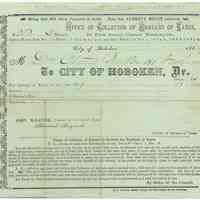 Digital image: bill to Dr. Edward Muller, 181 Washington St., for 1869 property tax arrears from Office of Collector of Arrears of Taxes, Hoboken.