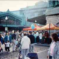 Color photo of the NJ Transit Train Festival, Hoboken 1989.