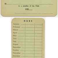          1. Membership card, 1950s; front and back
   