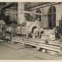 B+W photo of a part being machined at Bethlehem Steel Shipyard, Hoboken, n.d., ca. 1940-1945.