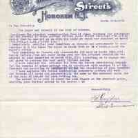 Digital image, signed document: Letter from Street Commissioner Patrick R. Griffin to Mayor & Council re trash removal, March 29, 1911.