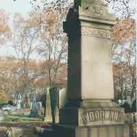          Digital image of color photo of the cemetery monument for Peter Woodward, Jersey City, N.J., Nov. 2002. picture number 1
   