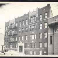 B&W photo of apartment building at 6 Bergen Avenue, Jersey City.