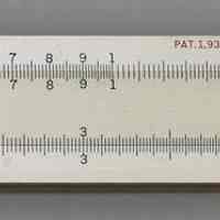 Slide rule, model 4055 (advanced Mannheim type), 10 inch, made by Keuffel & Esser Co.in Hoboken, no date, circa 1937-1943.