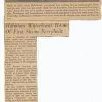          3: full clipping; Hoboken Waterfront Home of First Stevens Ferryboat
   