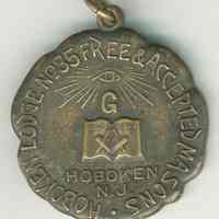 Commemorative medal of Hoboken Lodge No. 35 Free & Accepted Masons for 2000th Communication, Dec. 13, 1923.