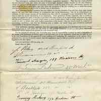 Petition by 10 Hoboken residents to the Hoboken City Council Hoboken regarding use of $48,000 in city treasury to provide volunteers for military duty, June 4, 1864.