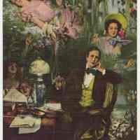 Postcard: Stephen Collins Foster. From a painting by Howard Chandler Christy at the Stephen Foster Memorial, Suwannee River, Florida. N.d., 1949+.