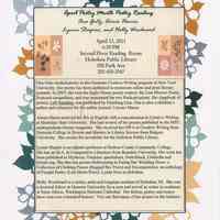          2: flier April Poetry Month Poetry Reading, April 13
   