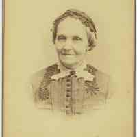 Cabinet photo of Great-Grandma Lancy posed in photographer