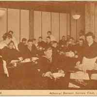Postcard: photo view of the Dining Room, Admiral Benson Service Club, Hoboken, N.J., no date, ca. 1918-1919.