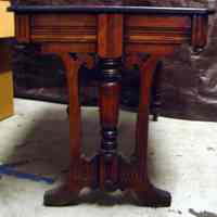 Table, mahogany, from the Meyers Hotel, now demolished, formerly on the corner of 2nd & Hudson Sts., Hoboken, no date, ca. 1900.