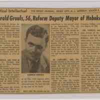 Obituaries for Harold Grouls, deceased February 29, 1964, Hoboken.