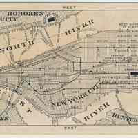          back: map showing Hoboken & Busch's Hotel at top
   