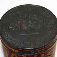          Can: Davis OK Baking Powder. 5 lb. Made by R. B. Davis Co., Hoboken, N.J. Can with printed label. 1/4 lb.?. N.d., ca.1900-1910. picture number 6
   