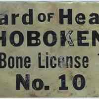 Photo of Board of Health, Hoboken; Fat & Bone License 1935.