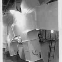 B+W photo of interior venting or ducts in an unknown ship, Hoboken, no date, ca. 1940.