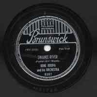 Record: "Swanee River." Gene Krupa Orchestra. Brunswick Records. 78 rpm. 8387 [WC 2575]. Recorded April 16 1939, Chicago.