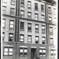 B&W photo of apartment building at 1122 Hudson Street, Hoboken.