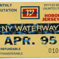          2: ticket, NY Waterway, Monthly Commutation, April 1995
   