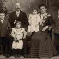 Digital copy of a sepia-tone photo of the Kostelecky family, Hoboken, no date, ca. 1900.