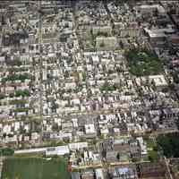Digital reference image of color aerial view of Hoboken, June 6, 2003. Image number 8586. Photographer, Lee Ross, "Aerial Photography by Rosspilot."