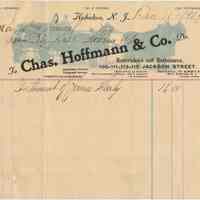 Bill from Charles Hoffman & Co., Undertakers and Embalmers, 109-111-113-115 Jackson St., Hoboken, Dec. 11, 1904 for interment.